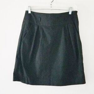 Loft midi skirt no belt side zip front pockets